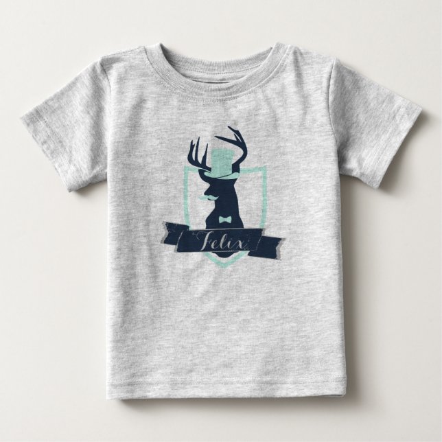 Hjort Little Man, Anpassningsbar, fotbolls-beklädn Tee Shirt (Framsida)