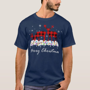 Hjort Ljus Santa Hat Julafton Träd jul T Shirt