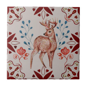 Hjort Magic FolNordic Art Kakelplatta