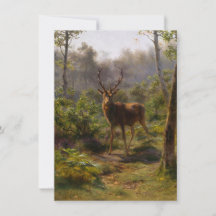 Hjort (Manlig hjort) i skogen (av Rosa Bonheur)