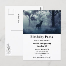 Hjort med Antlers i Shadowy Forest Vykort