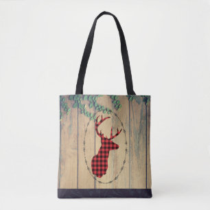 Hjort med Antlers - Red Play Rustic Tygkasse