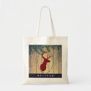 Hjort med Antlers - Red Play Rustic Tygkasse