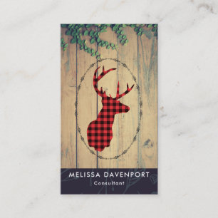 Hjort med Antlers - Red Play Rustic Visitkort