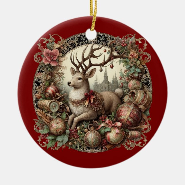 Hjort med dekoration (Framsidan)