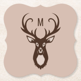 Hjort med ditt Monogram pappra underlägg