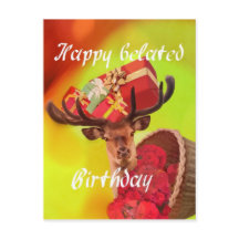 Hjort med gåvor i senfödelsedag.