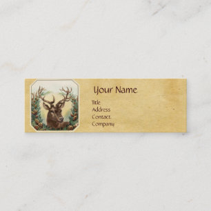 HJORT MED GRÄS CONES KRONA MONOGRAM PARCHMENT MINI VISITKORT