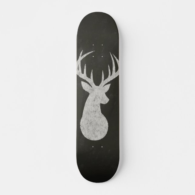 Hjort med horn på kronhjortkritateckningen mini skateboard bräda 18,7 cm (Framsida)