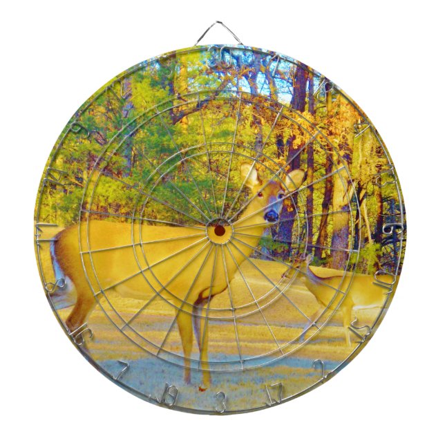 Hjort med ljusblå Färgad Piltavla (Framsidan)