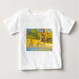 Hjort med ljusblå Färgad T-shirt