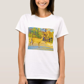 Hjort med ljusblå Färgad T Shirt