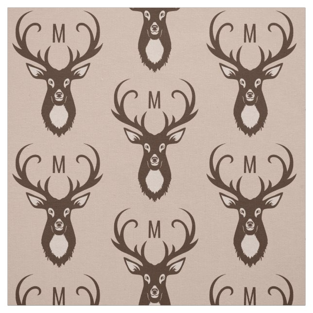 Hjort med Monogram-anpassningsbarna Tyg (Provkarta)