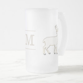 Hjort med Monogramexponeringsglas Stein Frostat Ölglas