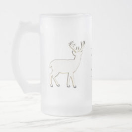 Hjort med Monogramexponeringsglas Stein Frostat Ölglas