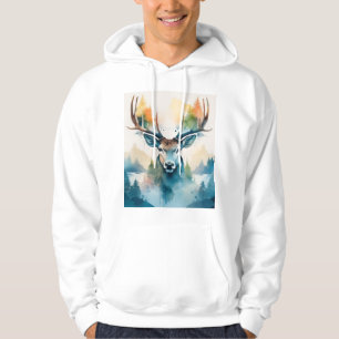 Hjort med småföretag och träd hoodie