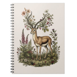 Hjort med vildblomma anteckningsbok