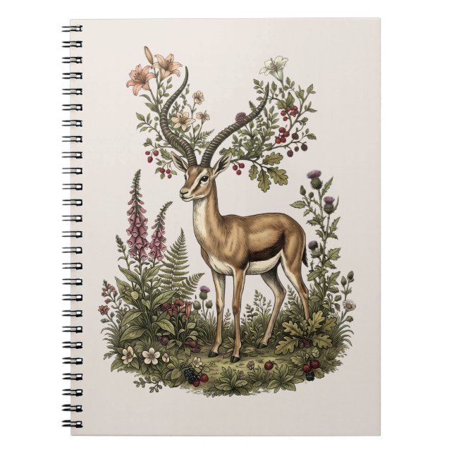 Hjort med vildblomma anteckningsbok (Framsidan)