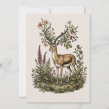 Hjort med vildblomma