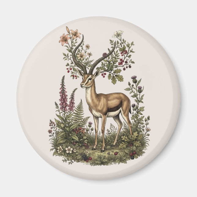 Hjort med vildblomma magnet (Framsidan)