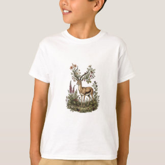 Hjort med vildblomma t shirt