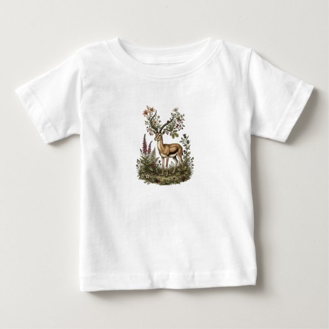 Hjort med vildblomma t shirt (Framsida)