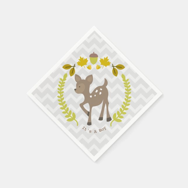 Hjort Modern Boy Shower Napkins Pappersservett (Hörn)