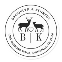 Hjort Monogram Bröllop par Namn Returadress