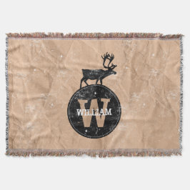 Hjort Monogram Distress Rustic Brown Kraft Papper Filt