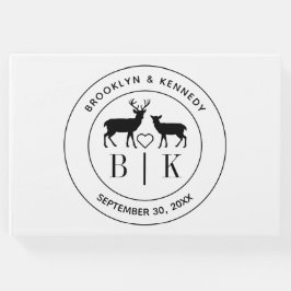 Hjort Monogram Rustik Landstil Bröllop Par Namn Gästböcker