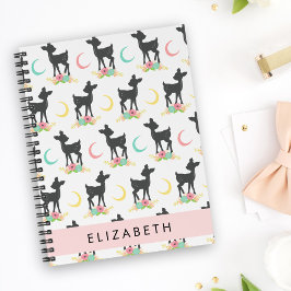 Hjort, Mönster, Baby, Hjort, Boho, Blommor, ditt n Anteckningsbok
