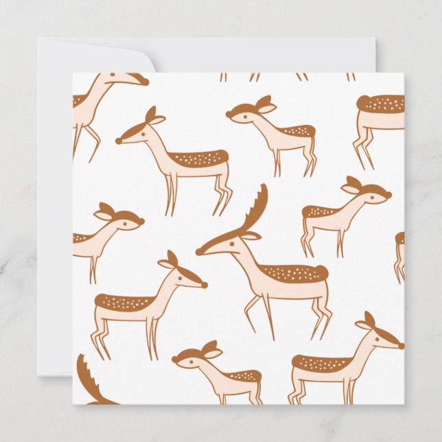 Hjort Mönster Design Animal Cute Postcard (Framsida)