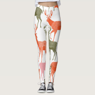 Hjort Motif: Dekorativt sjölöst Mönster Leggings