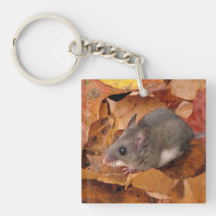 Hjort Mouse in Höst löv Acrylic Keychain