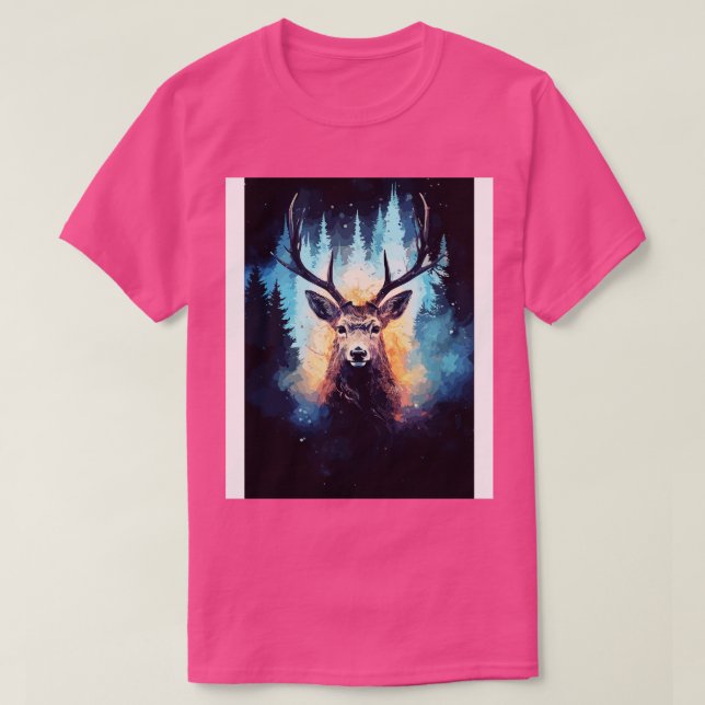 Hjort Nature and Cosmos Galaxy T Shirt (Design framsida)