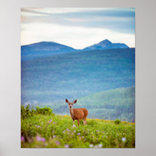 Hjort och bergstrakter poster