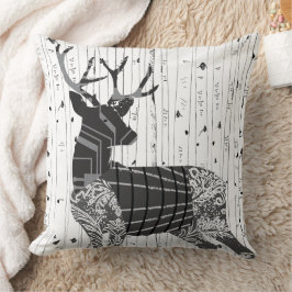 Hjort och Birch Träd Pillow Kudde