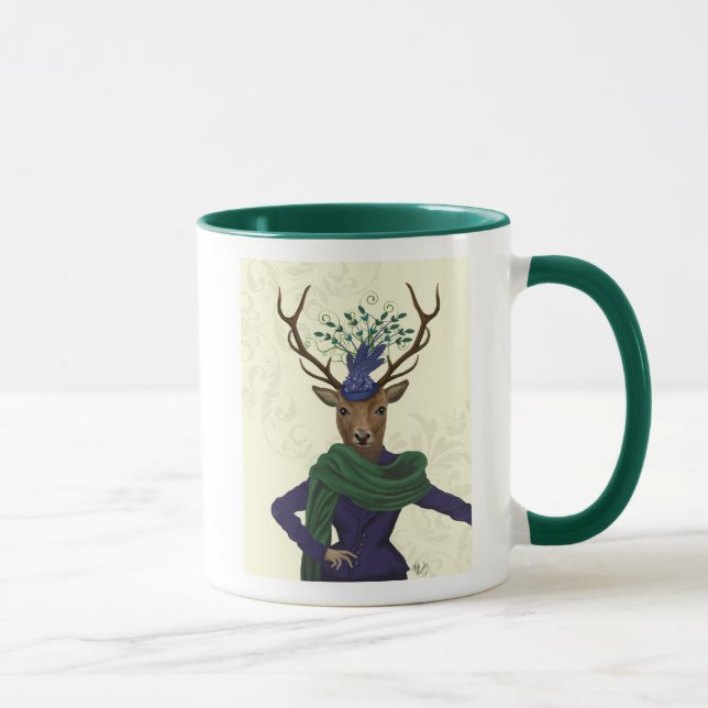 Hjort och fascinator 2 mugg (Höger)