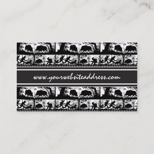 Hjort och galt för elegant tysk jaktplats rinnande visitkort (Baksida)