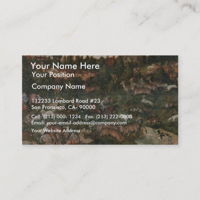 Hjort- och galtjakt vid Cranach D. Ä. bäst Lucas ( Visitkort (Framsida)