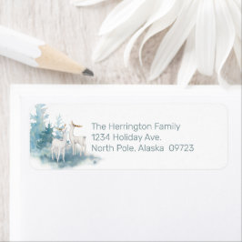 Hjort och Gräs Träd i pastellerna Returadress Etikett