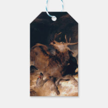 Hjort och Hound Hundar i en ström av torrential St