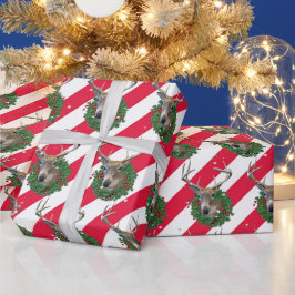 Hjort och julfrö i Snöflingor Presentpapper