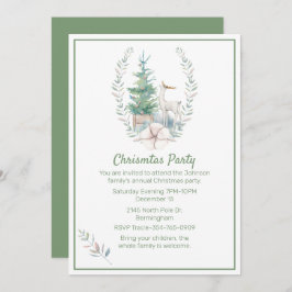 Hjort och Julgran jul Party Inbjudningar