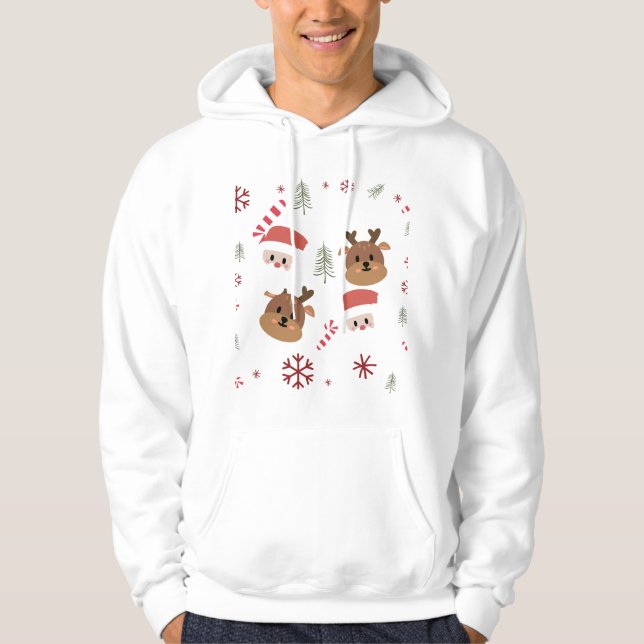 Hjort och jultomten hoodie (Framsida)
