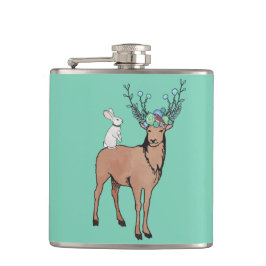 Hjort- och kaninflaska fickplunta