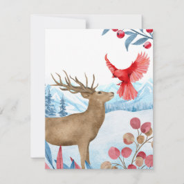 Hjort- och kardinaljulkort julkort