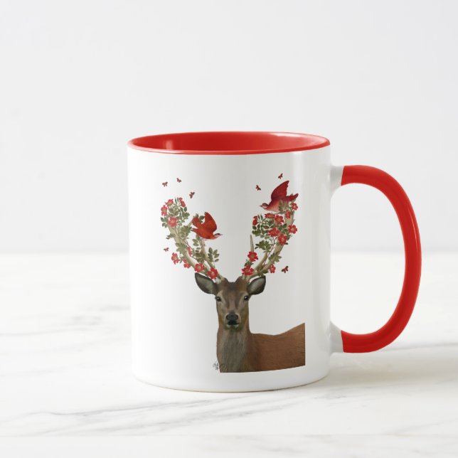 Hjort och Love birds 2 Mugg (Höger)