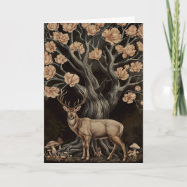 Hjort och magnoliaträdet välkomstkort  kort