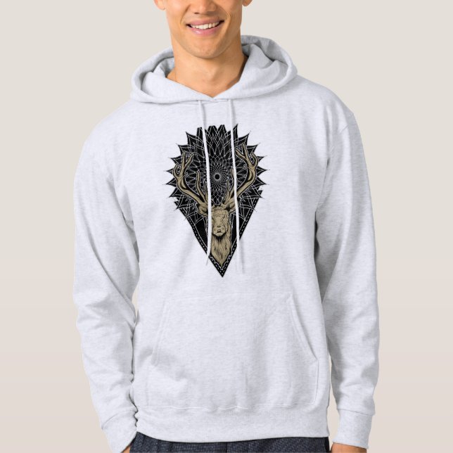 Hjort och Mandala Hoodie (Framsida)